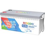 Redodo LiFePO4 Batterie 12V 200Ah Plus mit 200A BMS, über 4000-15000+ Zyklen, 2 fache Lebensdauer Eingebautes, Perfekter Ersatz für Blei-Säure, AGM, FLA, Gel Akku