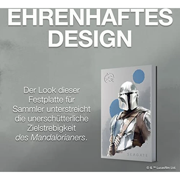 Seagate FireCuda Gaming HDD 2 TB, tragbare externe Festplatte, Star Wars Edition Mandalorien, PC Gaming, USB 3.2, inkl. 3 Jahre Rescue Service, Modellnr.: STKL2000405 – Bild 3