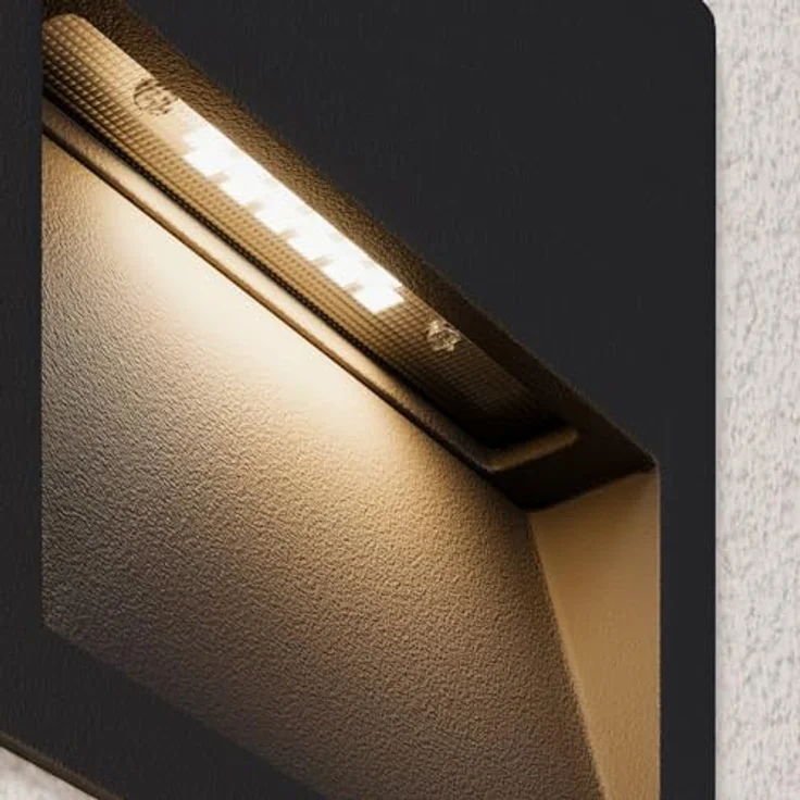 Lucande LED Wandeinbaulampe aussen für Wege, Treppen, Eingänge | IP54 | LED Außenleuchte dunkelgrau |Wandeinbaustrahler | Treppenbeleuchtung außen | inkl. 1 x 3W LED Leuchtmittel A+ – Bild 15