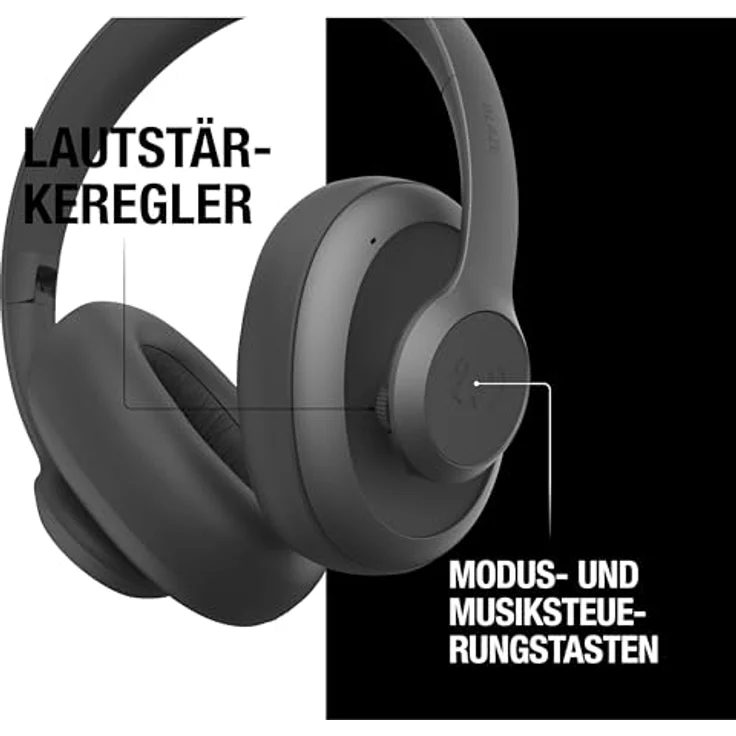 Fresh 'n Rebel Clam Blaze Bluetooth Kopfhörer Over Ear mit 80 Stunden Spielzeit, Perfect Calling, Wind-Noise Cancelling, Kabellos, Schnelladung, Tastensteuerung, Ambient-Sound-Modus (Schwarz) - Preisvergleich – Bild 3