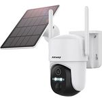 Ankway 2K Überwachungskamera Aussen Akku WLAN mit Solarpanel, 355°/140° Schwenkbar Solar Kamera Outdoor Kabellos mit 2.4G WiFi, PIR-Bewegungssensor, 2-Wege-Gespräch, IP66 Wasserdicht