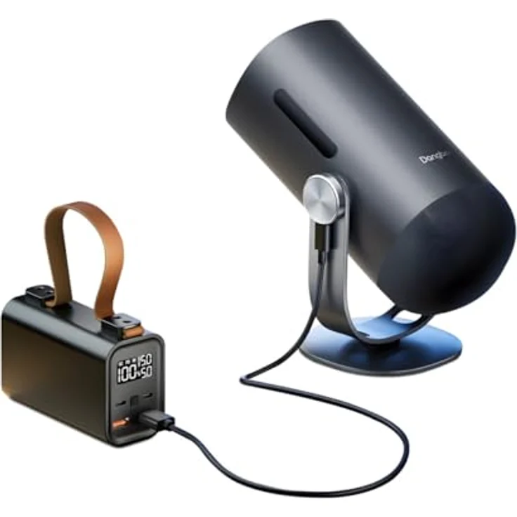 Dangbei Freedo, Portabler Projektor mit 450 lm, 1920 x 1080 px, inkl. Powerbank, anthrazit – Bild 1
