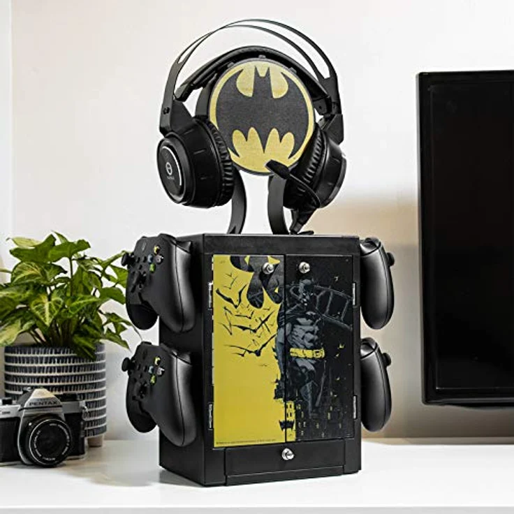 Numskull Gaming Locker Zubehör Ständer DC Comics - Batman, für 10 Spiele und Gaming-Zubehör mit Kopfhörermount – Bild 2