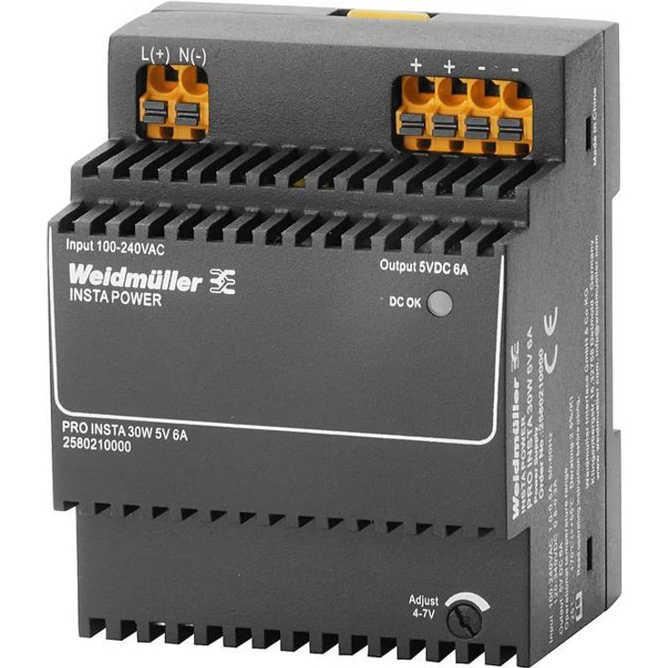 Weidmüller PRO INSTA 30W 5V 6A Schaltnetzgerät 5 V/DC 6 A 30 W (30 W), PC Netzteil