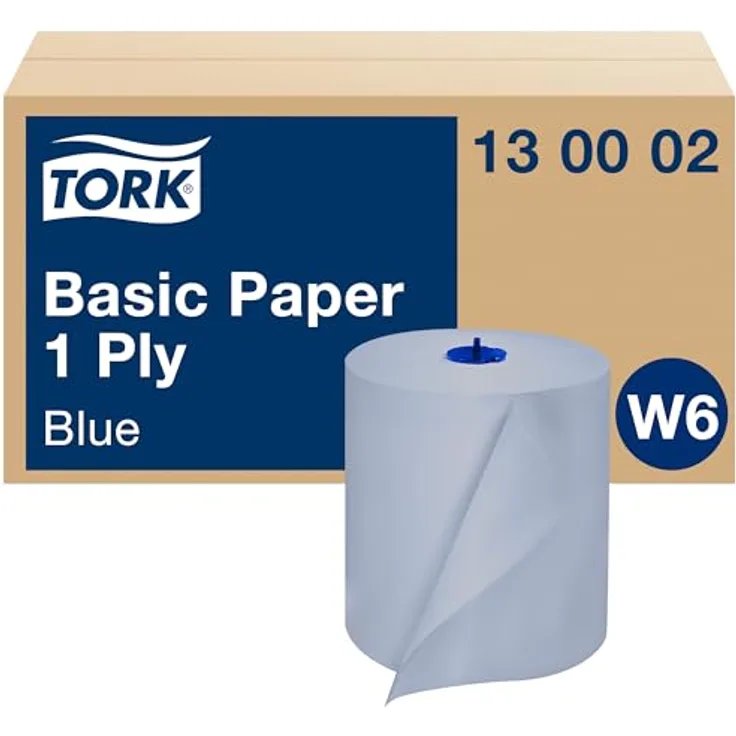Tork Standard-Papierwischtücher Blau W6, Papierrolle, 6 × 250 m, 130002