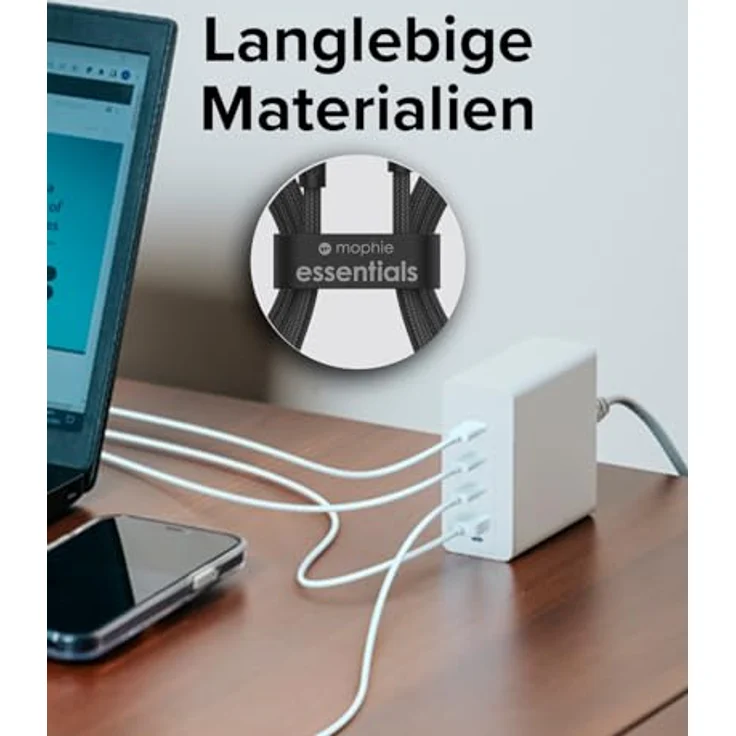 Mophie Charge Essentials USB-A - USB-C Kabel, 1m, schwarz, schnelles Aufladen, schadensresistente Materialien – Bild 6
