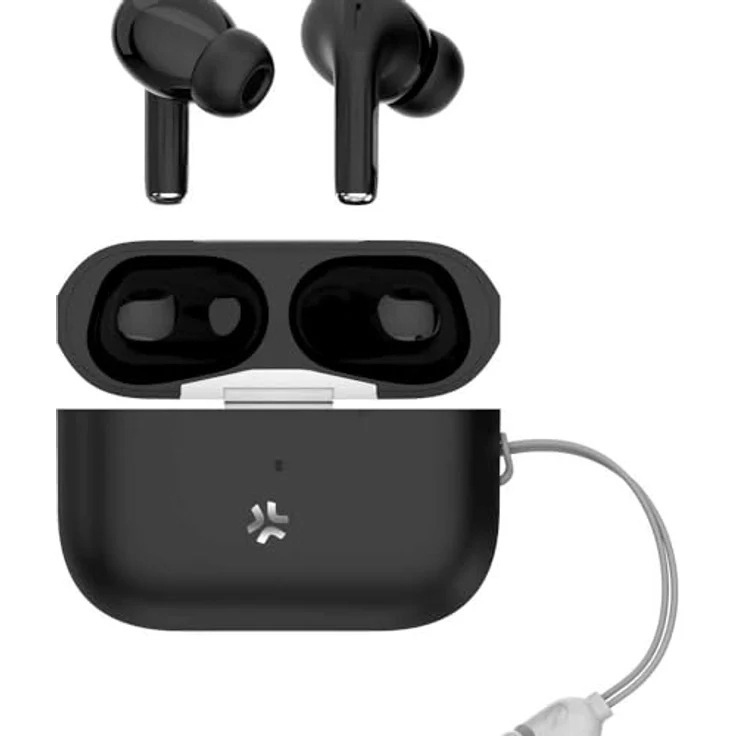 Celly True Wireless Earphones, In-Ear Kopfhörer mit Aktiver Geräuschunterdrückung, 5 h Akkulaufzeit, kabellos, Schwarz – Bild 3