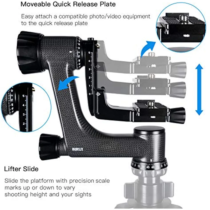 SIRUI PH-10 Gimbal Head Stativkopf aus Carbon - Kardankopf – Bild 6