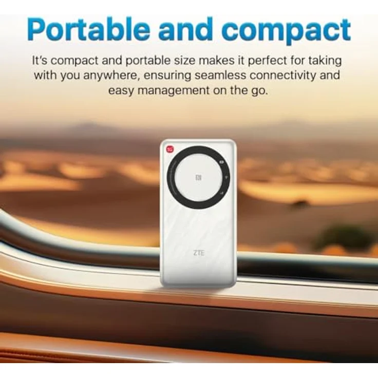 ZTE U30 Air Router, Mobiler 5G Hotspot mit Dualband WLAN, tragbar, weiß, für bis zu 10 Geräte, wiederaufladbarer Akku – Bild 4