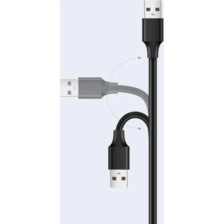 UGREEN USB 2.0-Verlängerungskabel, A-Stecker auf A-Buchse, vergoldet, 0,5 m, Rundkabel, schwarz – Bild 2