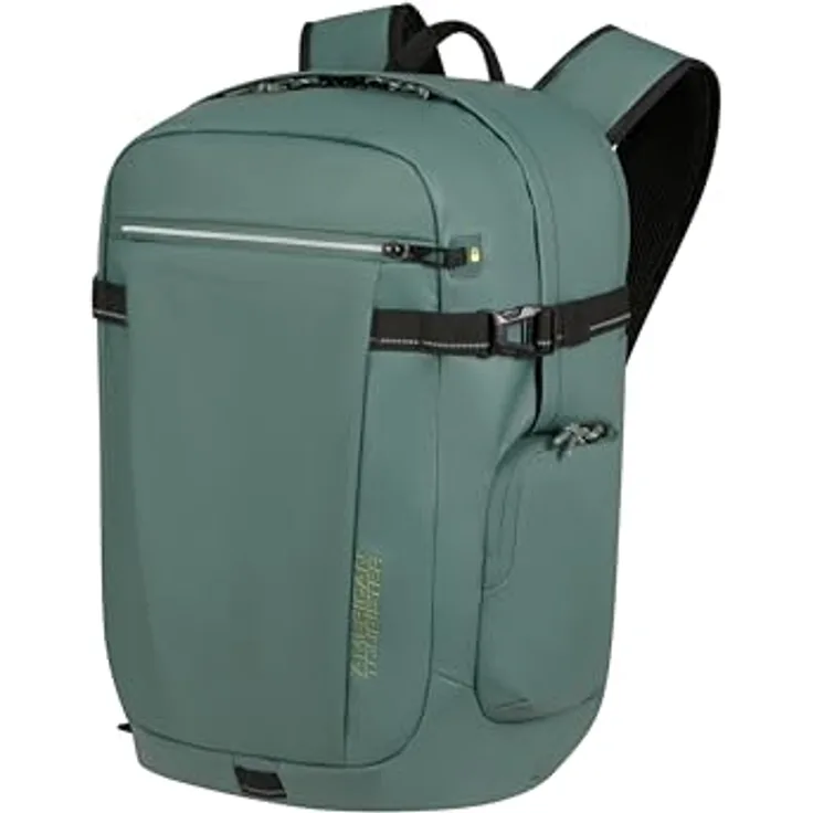 American Tourister Upventure - Laptop Backpack 15.6 Inch, 44 cm, 26.5 L, Green (Dark Forest) - Mit Laptop- und Tablet-Fach, Komfortable Riemen, Smart Sleeve - Wasserabweisend