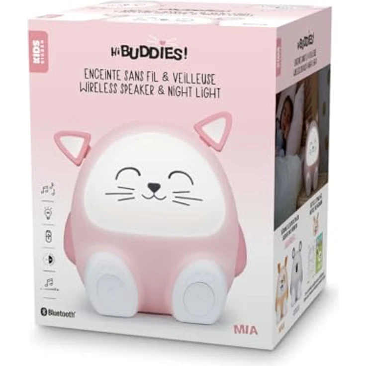 Bigben Bluetooth Lautsprecher mit Nachtlicht Kinder - Katze - Programmierbarer Lautsprecher mit einstellbarer Nachtlampe, wiederaufladbarer Akku – Bild 1