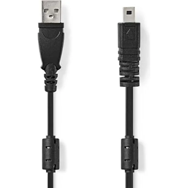 NEDIS USB-Kabel | USB 2.0 | USB-A Stecker | UC-E6 8-Pins Stecker | 480 Mbps | Vernickelt | 2.00 m | rund | PVC | Schwarz | Plastikbeutel