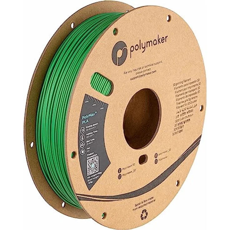 Polymaker PolyMax Tough PLA Grün, 1.75mm 750g, hochschlagfestes 3D-Druckmaterial mit überlegenen mechanischen Eigenschaften – Bild 1