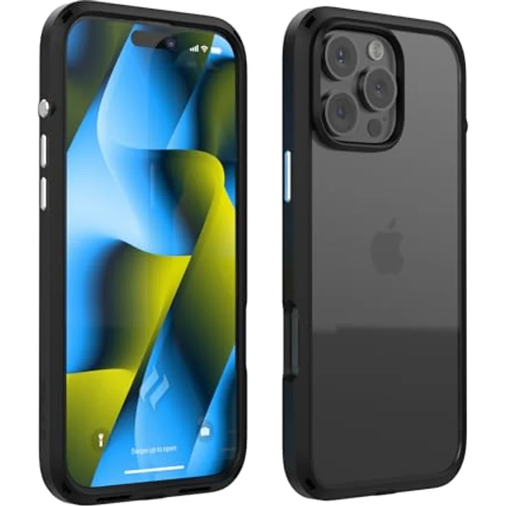 Catalyst Influence iPhone 16 Pro Max Hülle – Durchsichtige, sturzfeste Hülle mit erhöhten Kanten, rutschfestem Griff und Schlüsselbandbefestigung – Mitternachtsschwarz – Bild 1