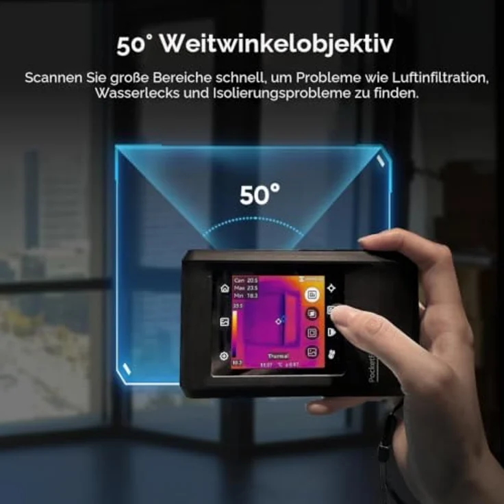 HIKMICRO PocketE, Wärmebildkamera mit 240x240 Pixel Auflösung, 3,5 Zoll Touchscreen und 20 Stunden Videoaufnahme – Bild 5