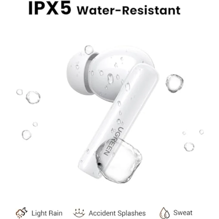 Ugreen HiTune T6 Wireless Kopfhörer mit ANC Funktion + Usb-A - Usb-C Kabel - Weiß – Bild 4