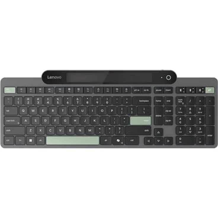 Lenovo Self-Charging Bluetooth Keyboard, kabellos, Schwarz und 95 % recycelter Kunststoff – Bild 1