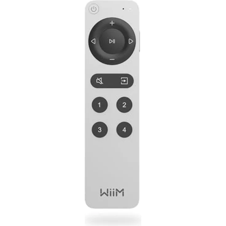 WiiM Voice Remote 2, Bluetooth Fernbedienung mit Push-to-Talk, 4 smarten Preset-Tasten, wiederaufladbarem Akku und elegantem Aluminium-Design