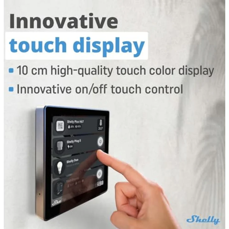 Shelly Wall Display Black + BLU H&T Black, 4-Zoll Smart Home Hub mit Temperatur- und Feuchtigkeitssensor, Schwarz – Bild 4
