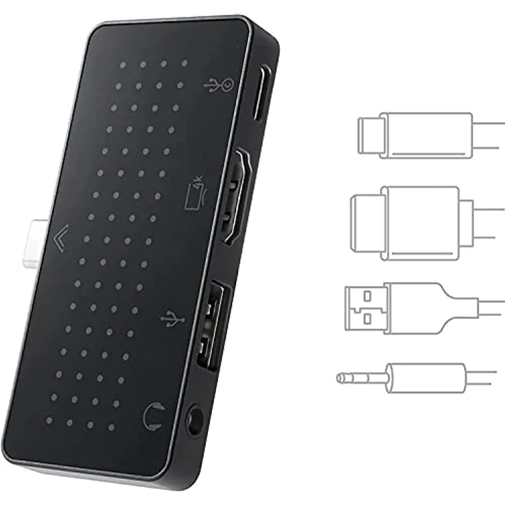 Twelve South StayGo Mini Ultra Slim USB-C Hub für Type C Tablets, Laptops und iPad Pro, Schwarz - 4K-HDMI, 100W PD, 3,5-mm-Audio