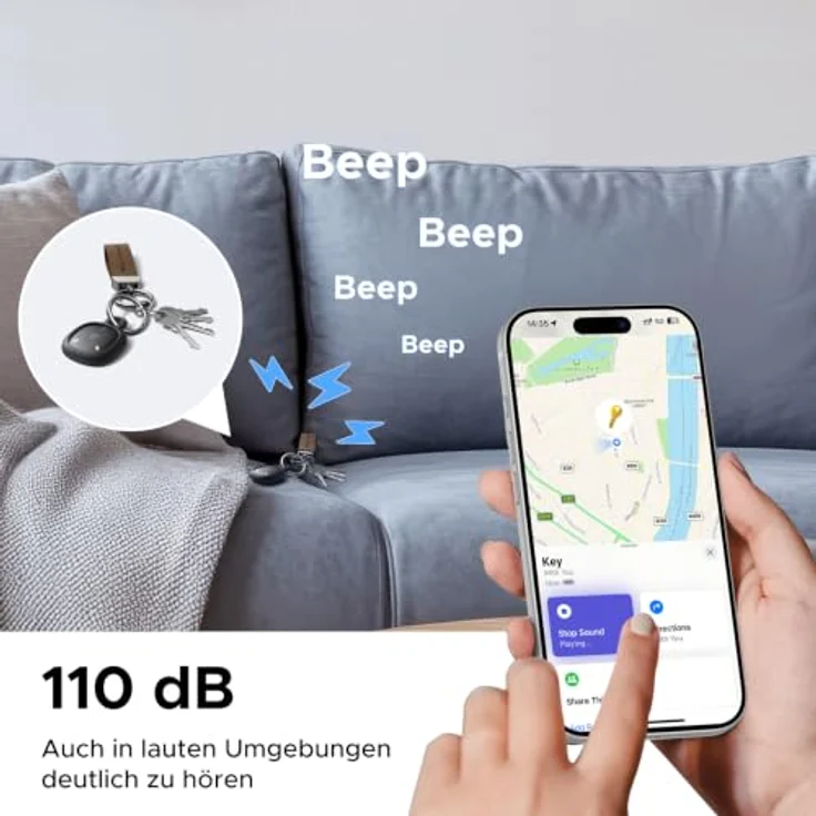 UGREEN FineTrack Mini Duo 2, 1er Pack, Dual-System Tracker für iOS & Android, IP68 wasserdicht, 110 dB Lautsprecher, 5-7 Jahre Batterielaufzeit – Bild 3
