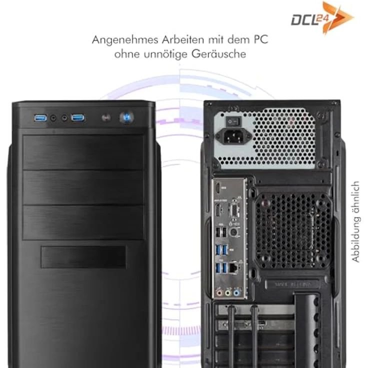 dcl24.de Office Business-PC AMD Ryzen 5 5600G, Radeon Graphics, 16 GB RAM, 500 GB SSD, Windows 11 Pro, WLAN, Schwarz – Bild 4