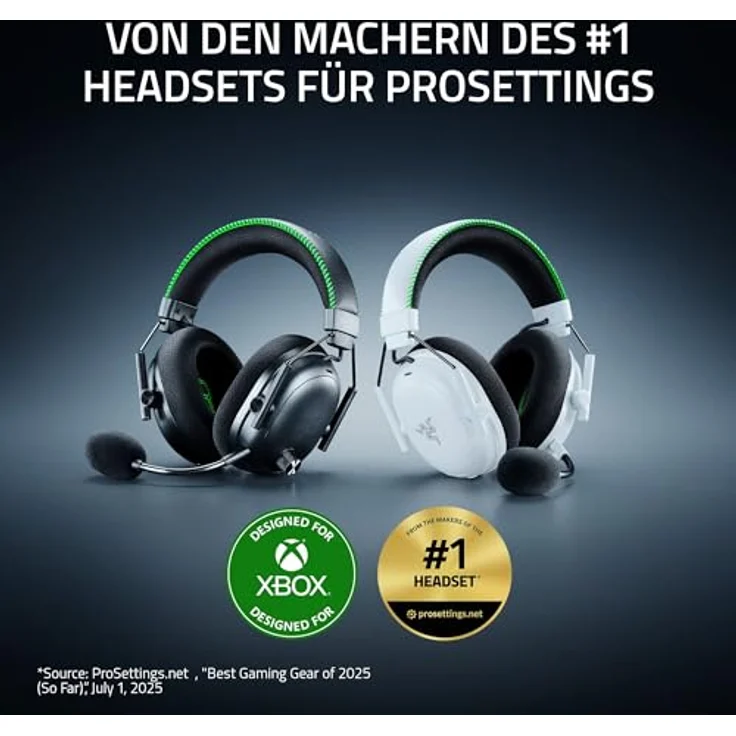 Razer BlackShark V3 Pro Xbox S|X, Kabelloses E-Sport-Headset mit ANC, Triforce 50mm Treibern, Hybrid-Geräuschunterdrückung, Bluetooth & 2,4GHz, Schwarz – Bild 2