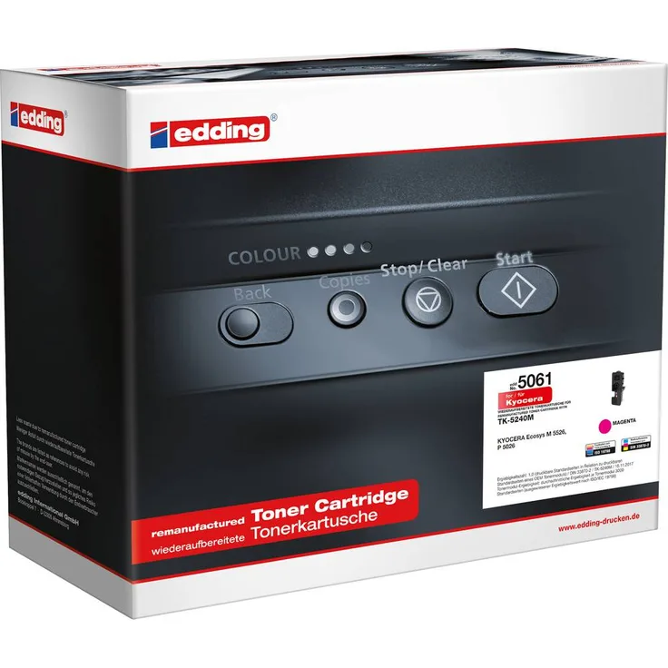 Edding Toner EDD-5061, ersetzt Kyocera TK-5240M, Magenta, 3000 Seiten Druckerpatrone