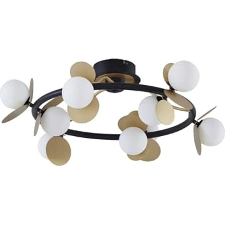 Lucande LED Deckenleuchte 'Pallo' dimmbar in Schwarz aus Metall (9 flammig) - Energiesparende LED-Deckenlampe mit Dimmer – Bild 1