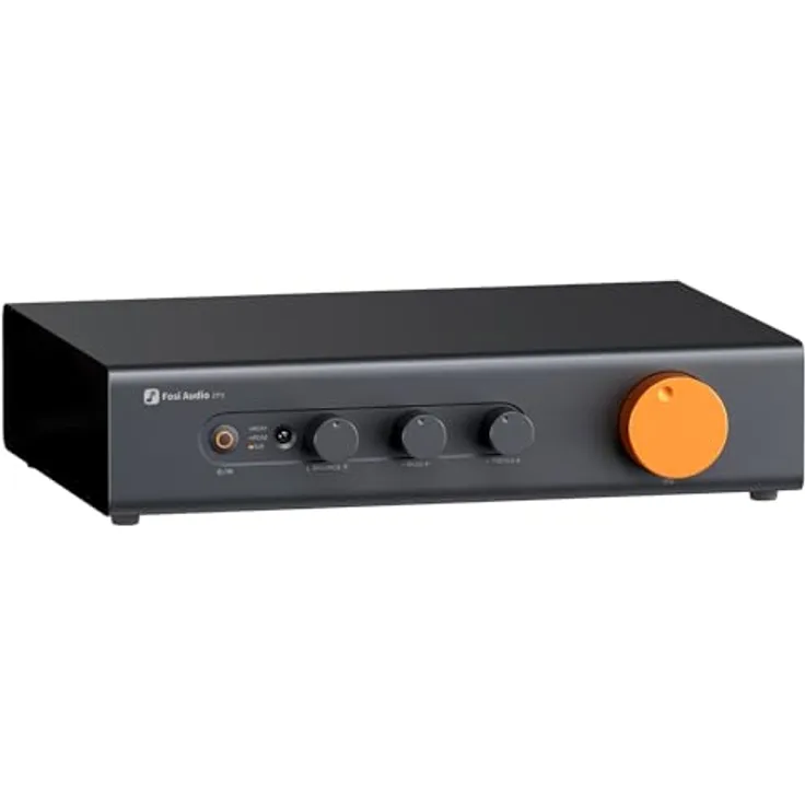 Fosi Audio ZP3 Symmetrischer Vorverstärker mit 2 RCA/XLR Eingängen, RCA/XLR/Sub-Out, HPF Hochpassfilter und Tone Control für 2.0/2.1 Home Audio System