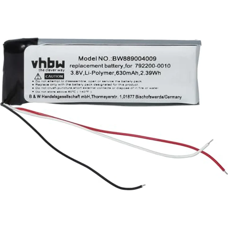 vhbw Akku Ersatz für Bose 792200-0010, 630 mAh, 3,8 V, Li-Ion für Wireless Headset Kopfhörer – Bild 1