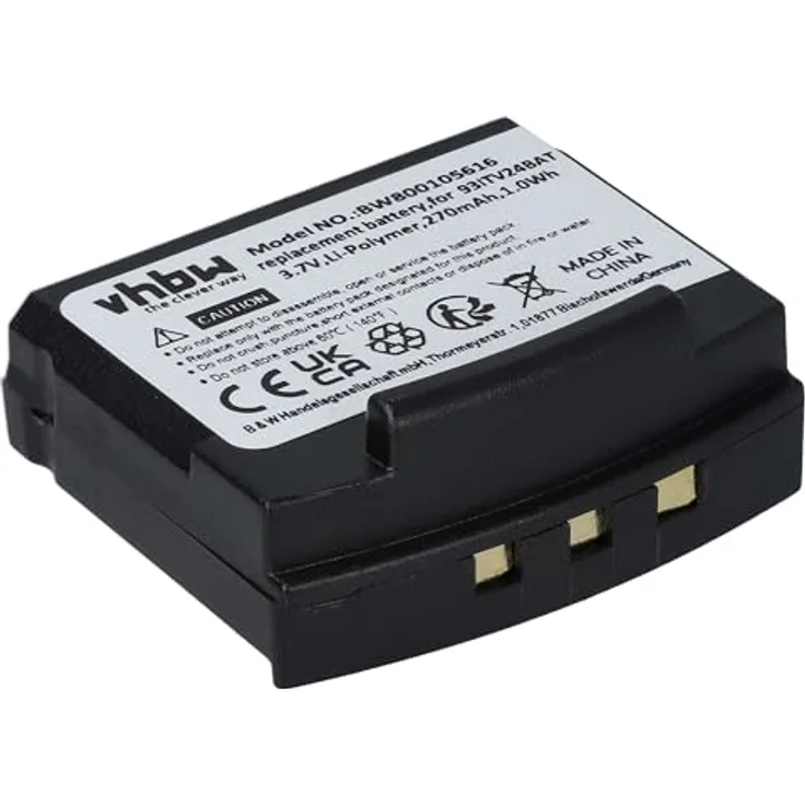 vhbw Akku für Amplicomms TV2410, TV2510, TV2400, TV2500 - 270 mAh, 3,7 V, Li-Polymer, Ersatz für 93ITV24BAT, wiederaufladbar