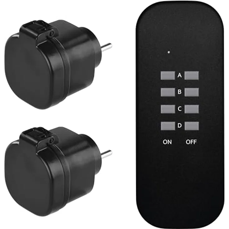 Emos Smart Plug P0067, Drahtlos gesteuerte Steckdose mit IP44, schwarz, für Außenbereich, Reichweite 30 m, Fernbedienung включена – Bild 1
