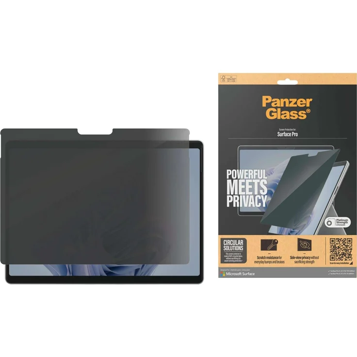 PanzerGlass Ultra Wide Fit Privacy, Tablet Schutzfolie für Surface Pro 8, 9, 10 und 11, selbstklebend, kratzfest, 13 Zoll