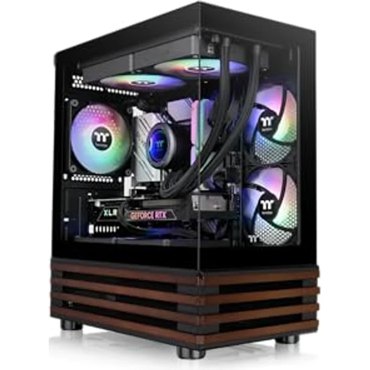 Thermaltake View 170 WS ARGB, Micro Tower PC-Gehäuse, Schwarz, micro ATX, Mini-ITX, Gehärtetes Glas, Gaming, mit RGB-Beleuchtung – Bild 1