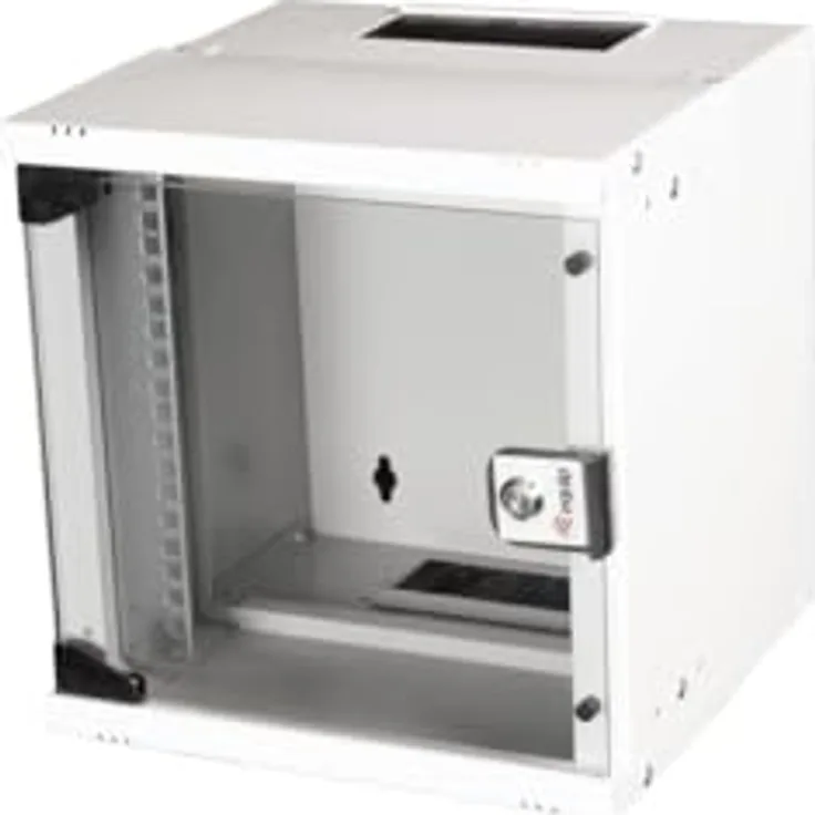Equip Wandgehäuse 10" 06U 300x300mm grau - Netzwerkschrank mit gehärteter Glasfronttür