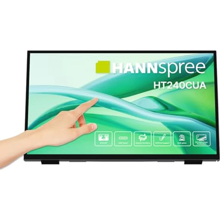 HANNspree HT240CUA, 23,8" Multitouch-Monitor mit 1920x1080 Full-HD, USB Typ-C, HDMI, DP, Lautsprechern, Neigbar, VESA, MPP 2.0 Support – Bild 1