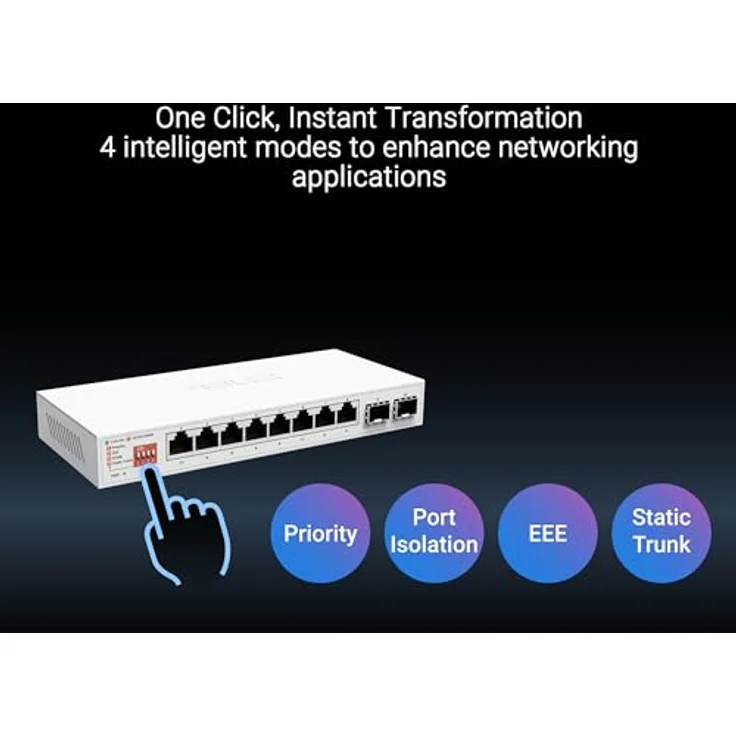 ASUS QG-U1080 8-Port 2.5G + 2-Port 10G SFP+ Switch, Netzwerk Switch mit Plug and Play, Weiss – Bild 5