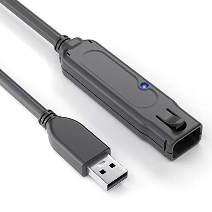 PureLink DS3100-100 USB 3.1 Gen.1 Aktiv Verlängerungskabel (USB-A Stecker auf USB-A Buchse), Spannungerversorgung vom USB Port, kein Netzteil benötigt, 10,0m, schwarz