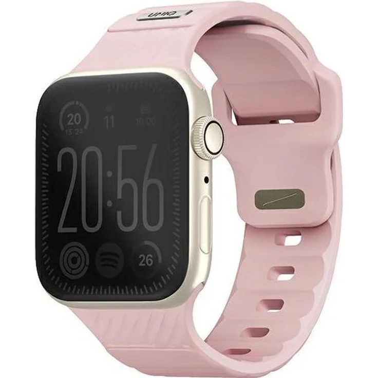 Uniq Stride Uhrenarmband für Apple Watch Series 1-9/SE/SE2, 38/40/41mm FKM Gummi, Pale Pink