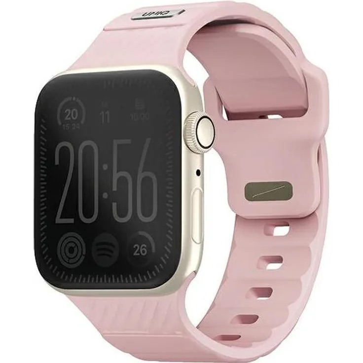 Uniq Stride Uhrenarmband für Apple Watch Series 1-9/SE/SE2, 38/40/41mm FKM Gummi, Pale Pink