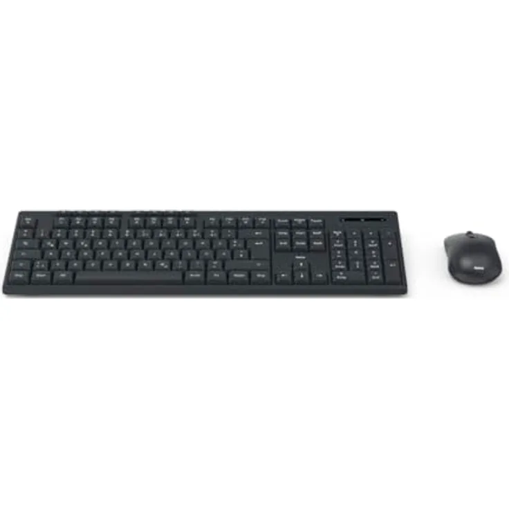 Hama Tastatur Maus Set kabellos WKM 200 (Funktastatur mit Maus, ergonomisches Tippgefühl, leise Tasten, dpi-Schalter, Multimedia Tasten, deutsches QWERTZ-Layout) schwarz