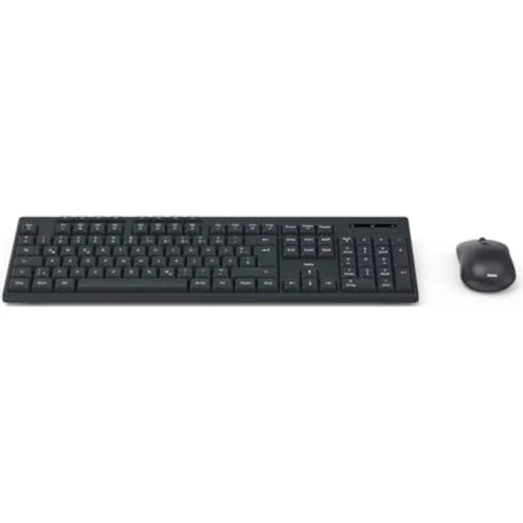 Hama Tastatur Maus Set kabellos WKM 200 (Funktastatur mit Maus, ergonomisches Tippgefühl, leise Tasten, dpi-Schalter, Multimedia Tasten, deutsches QWERTZ-Layout) schwarz – Bild 1