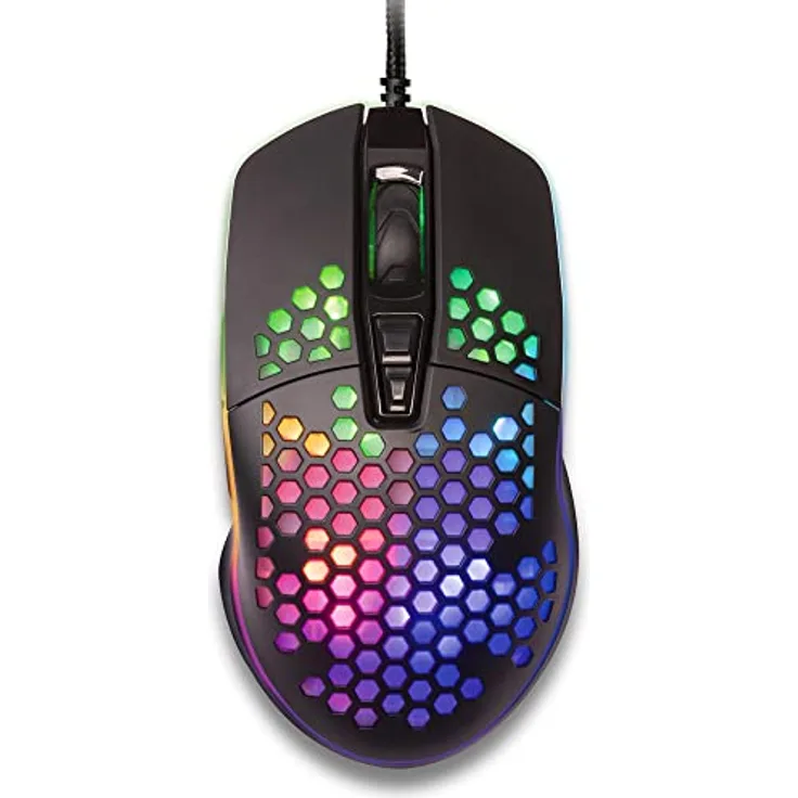 RGB-Gaming-Maus, Ultraleicht, Shotgun, Schwarz