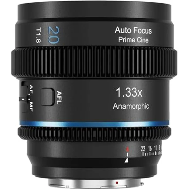 SIRUI 20mm T1.8 1.33x Anamorphisches Objektiv, S35 Autofokus-Objektiv mit blauem Flare-Effekt für Z-Mount Kameras