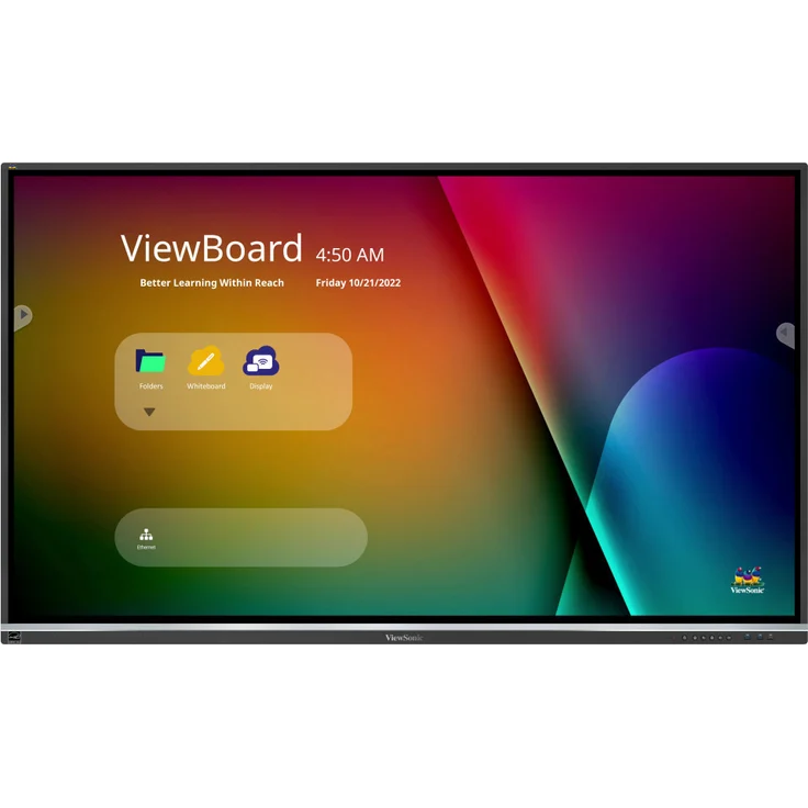 ViewSonic IFP6550-5F, 65" interaktives Touch Display mit 4K Auflösung, Android 13 und Ultra Fine Touch-Technologie