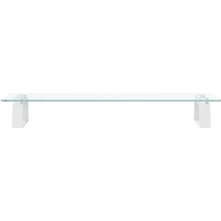 vidaXL Monitorständer mit Stauraum, Monitorerhöhung aus Hartglas und Metall, ergonomisch, Weiß 60x20x8cm – Bild 5