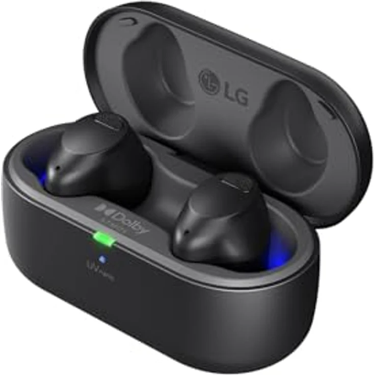 LG Tone Free T90S In-Ear Bluetooth Kopfhörer mit Dolby Atmos-Sound, Meridian-Technologie, ANC (Active Noise Cancellation) & UVnano+, Schwarz – Bild 3