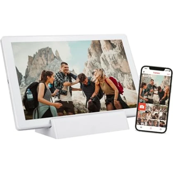 Braun Photo DigiFrame 1011 WiFi, 10,1 Zoll Digitaler Bilderrahmen mit 1280 x 800 Pixel, mobil, weiss – Bild 1